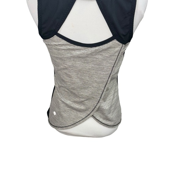 Lululemon Women's Size 6 Run Speed Squad Tank Top Tonka Strip Cashew / Black - Picture 6 of 7